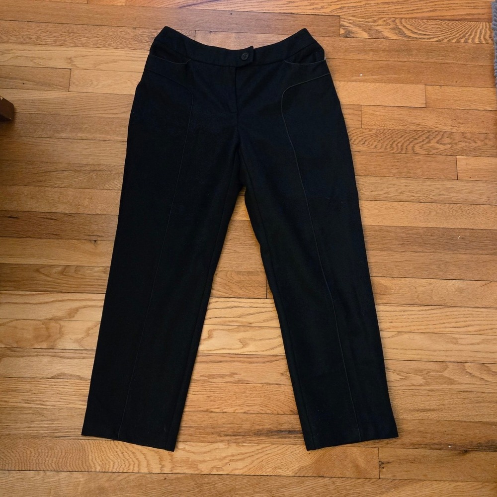 Harvé Benard Womens Black Wool Blend Dress Pants Size 6 Straight Leg Career NWT